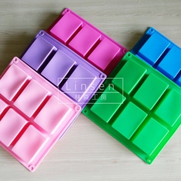 6孔長方磚矽膠連模(食品級矽膠FDA標準)
